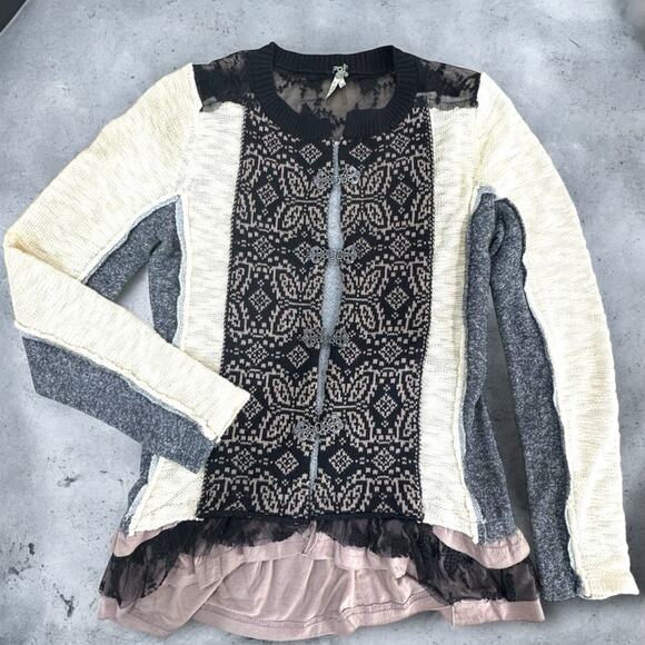 Y2K Women’s lace whimsigoth Grunge lace Cardigan Metal Goth XS Gimmicks BKE - Picture 1 of 16
